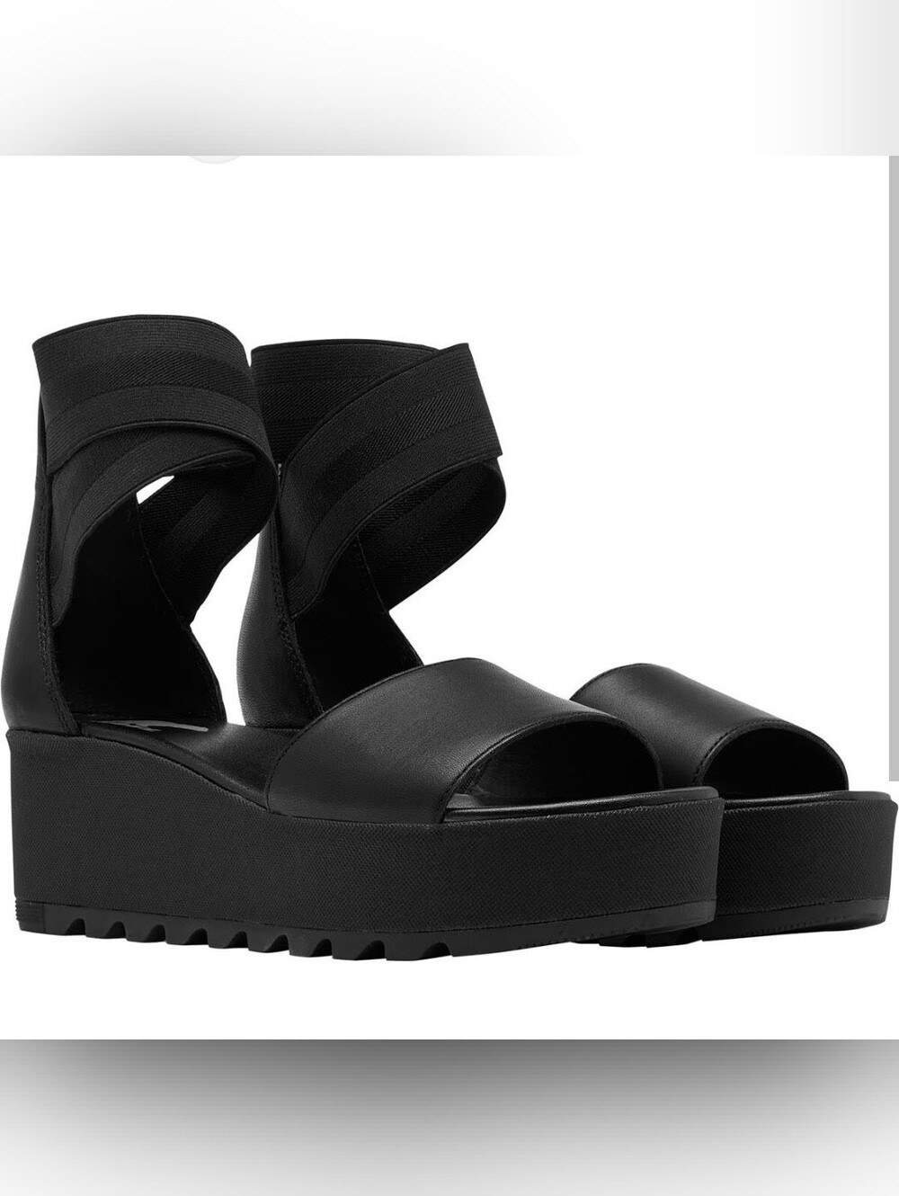 SOREL Cork Wedge Sandals with Ankle Wrap
